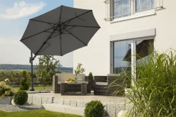 Rhodos Eco Twist Ampelschirm, anthrazit, rund, Ø 300 cm Sonnenschirme
