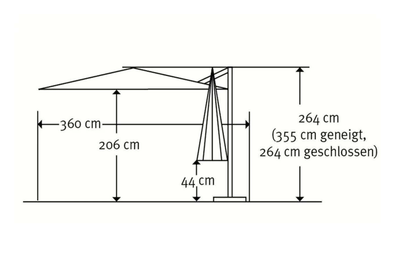 Best Rhodos Grande Ampelschirm, natur, 400 x 300 cm, rechteckig Sonnenschirme
