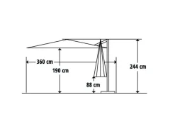 Online Rhodos Junior Ampelschirm, anthrazit, rund, Ø 300 cm Sonnenschirme
