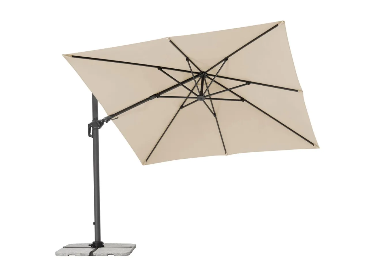 Discount Rhodos Twist Ampelschirm, natur, 300 x 300 cm, quadratisch Sonnenschirme