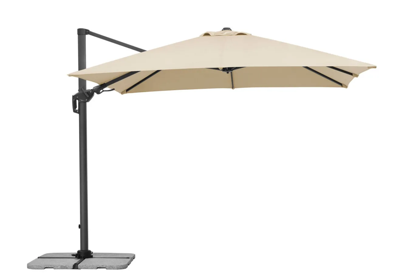 Discount Rhodos Twist Ampelschirm, natur, 300 x 300 cm, quadratisch Sonnenschirme