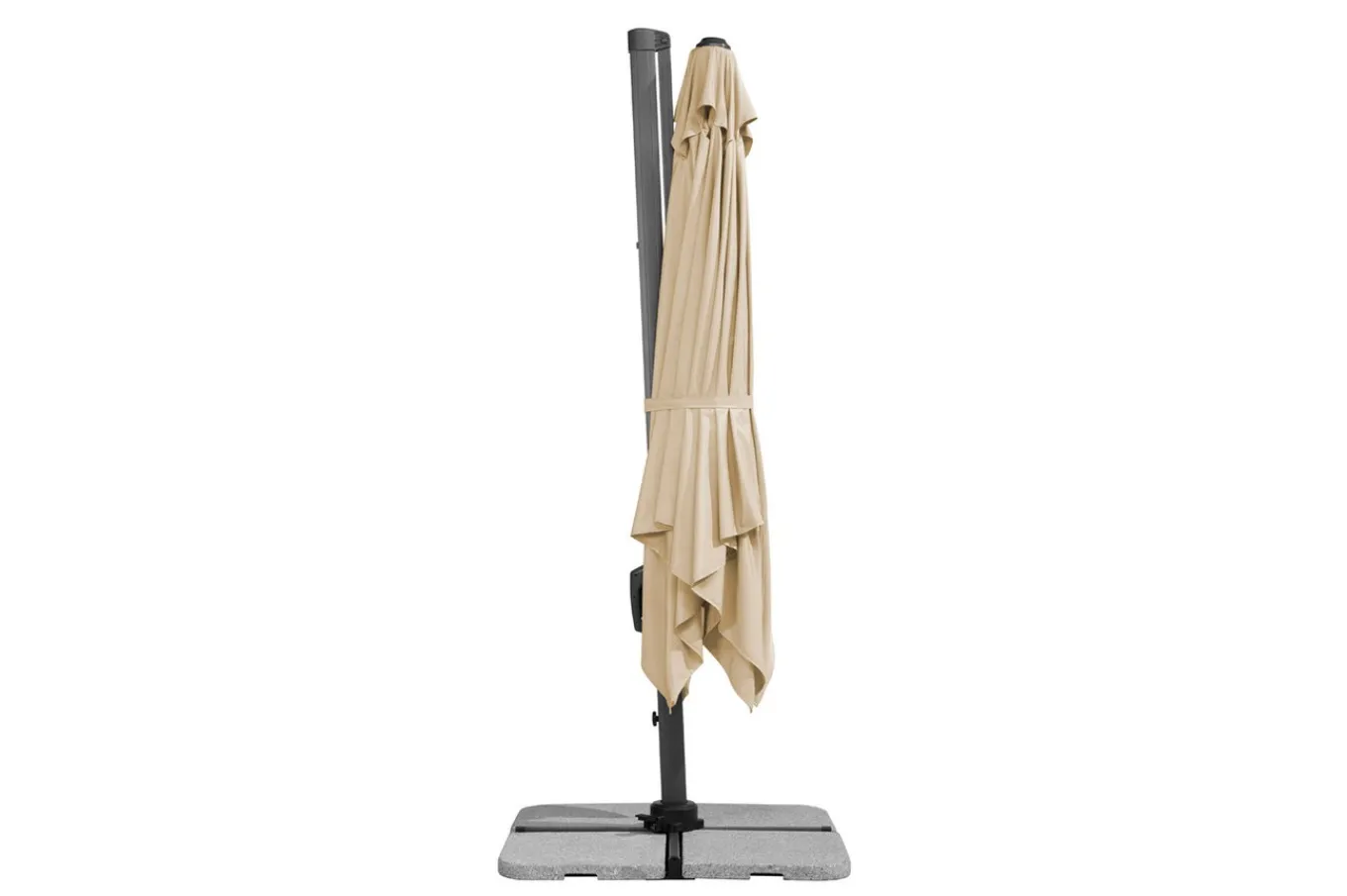 Discount Rhodos Twist Ampelschirm, natur, 300 x 300 cm, quadratisch Sonnenschirme