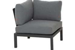 Best Alvida Eckmodul, anthrazit/grau, Aluminium/Ranotex, 84x84x70 cm, inkl. Polster Gartenlounge|Aluminium-Gartenmöbel