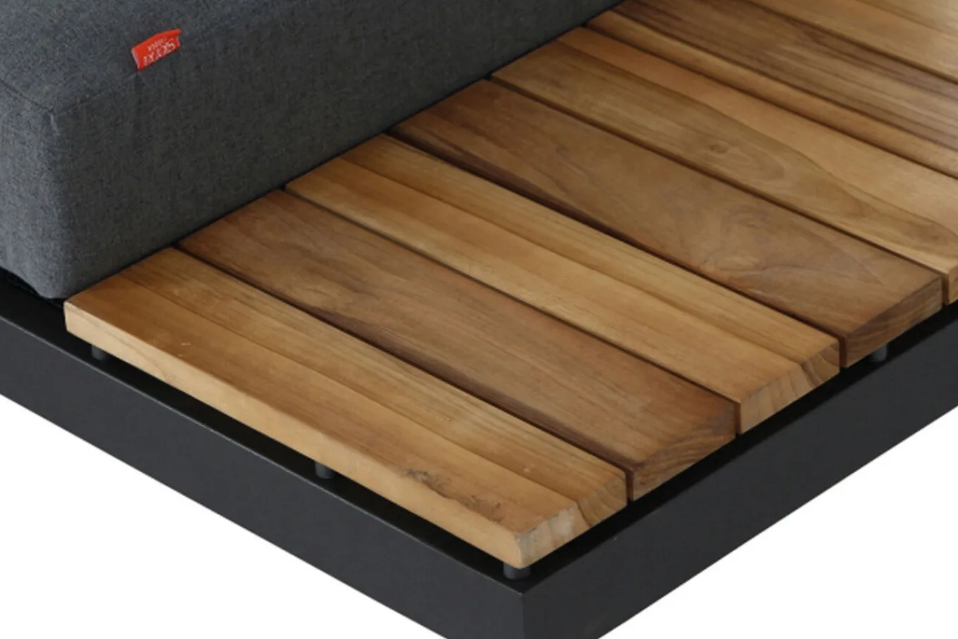 New Alvida Gartenlounge, matt anthrazit/grau, Alu/Ranotex®-Gewebe/Teak, 4 Personen, inkl. Polster Gartenlounge|Aluminium-Gartenmöbel