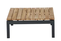 Online Alvida Gartenlounge, matt anthrazit/grau, Alu/Ranotex®-Gewebe/Teak, Tisch 74x74 cm, 5 Personen, inkl. Polster Aluminium-Gartenmöbel