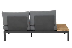 Online Alvida Gartenlounge, matt anthrazit/grau, Alu/Ranotex®-Gewebe/Teak, Tisch 74x74 cm, 5 Personen, inkl. Polster Aluminium-Gartenmöbel