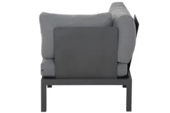 Online Alvida Gartenlounge, matt anthrazit/grau, Alu/Ranotex®-Gewebe/Teak, Tisch 74x74 cm, 5 Personen, inkl. Polster Aluminium-Gartenmöbel