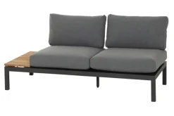 Online Alvida Gartenlounge, matt anthrazit/grau, Alu/Ranotex®-Gewebe/Teak, Tisch 74x74 cm, 5 Personen, inkl. Polster Aluminium-Gartenmöbel