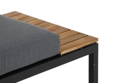 New Alvida Lounge Set, matt anthrazit/grau, Alu/Ranotex®-Gewebe/Teak, Tisch 74x74cm, inkl. Polster Gartenlounge|Aluminium-Gartenmöbel