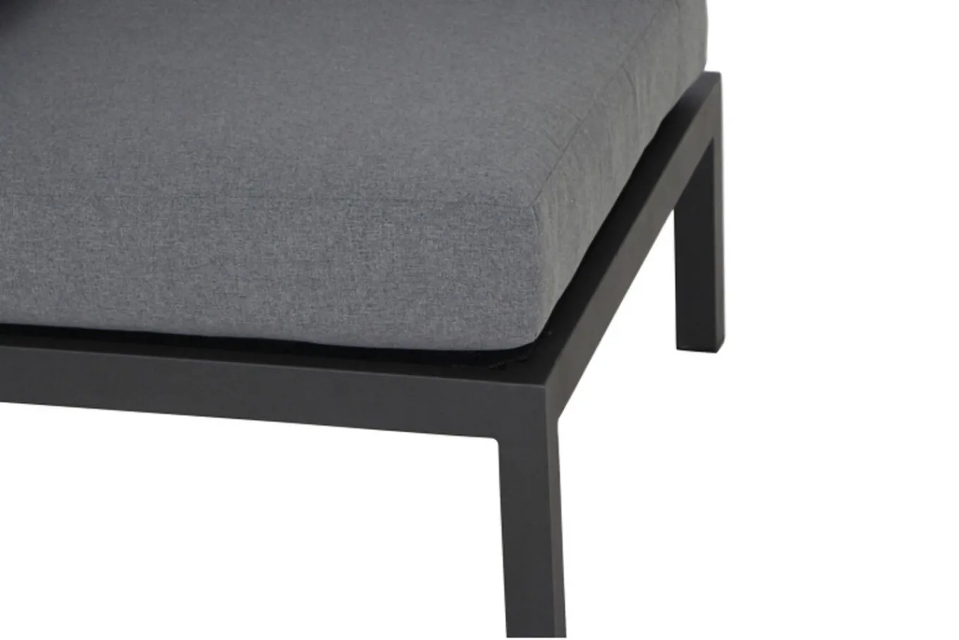 New Alvida Lounge Set, matt anthrazit/grau, Alu/Ranotex®-Gewebe/Teak, Tisch 74x74cm, inkl. Polster Gartenlounge|Aluminium-Gartenmöbel