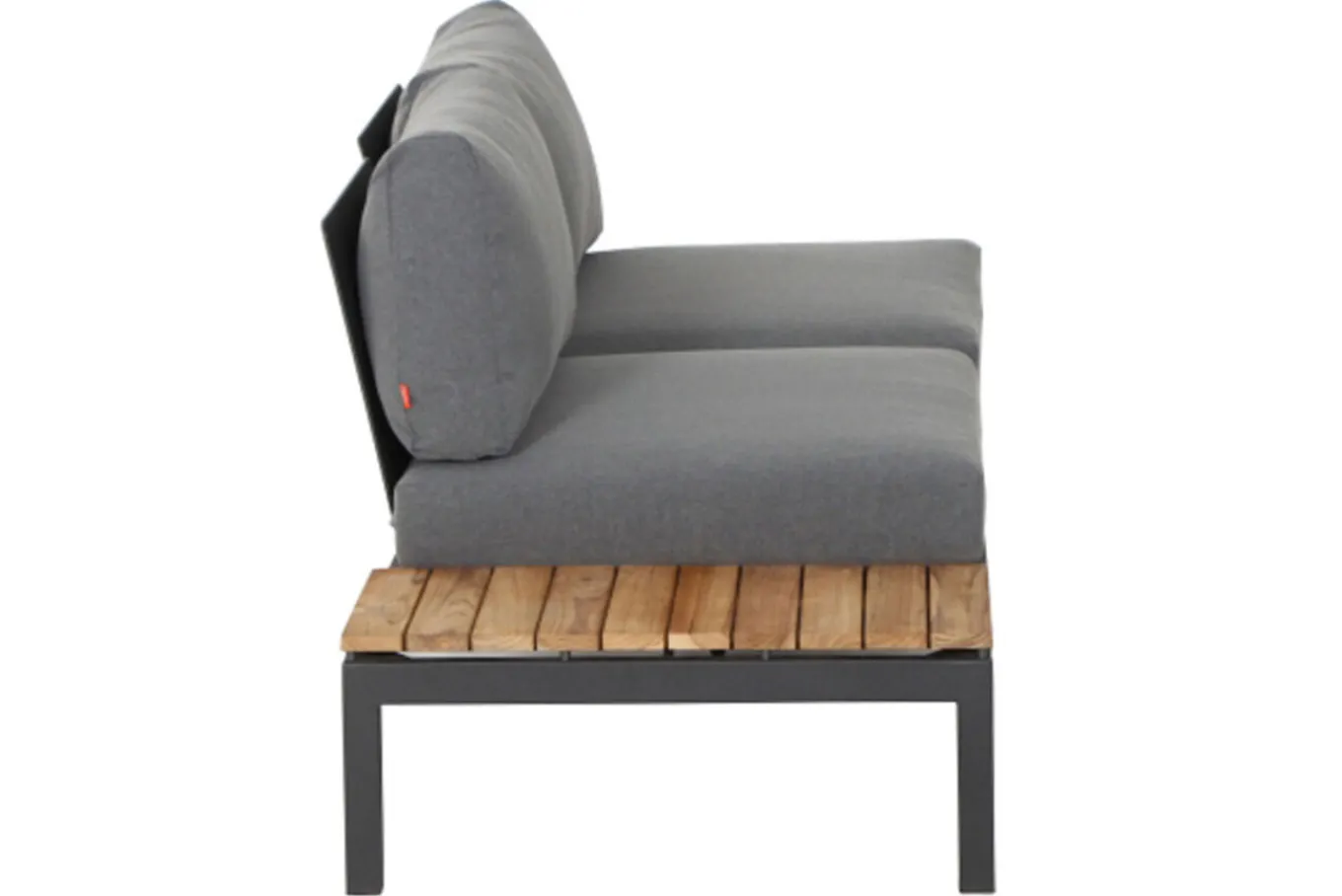 New Alvida Lounge Set, matt anthrazit/grau, Alu/Ranotex®-Gewebe/Teak, Tisch 74x74cm, inkl. Polster Gartenlounge|Aluminium-Gartenmöbel