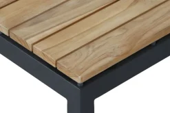 New Alvida Lounge Set, matt anthrazit/grau, Alu/Ranotex®-Gewebe/Teak, Tisch 74x74cm, inkl. Polster Gartenlounge|Aluminium-Gartenmöbel
