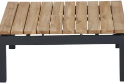 Alvida Loungetisch, anthrazit/natur, Aluminium/Teakholz, 74x74 cm Gartentische|Aluminium-Gartenmöbel