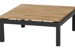 Alvida Loungetisch, anthrazit/natur, Aluminium/Teakholz, 74x74 cm Gartentische|Aluminium-Gartenmöbel