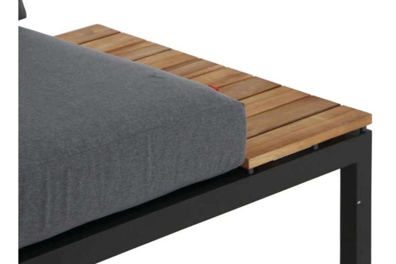Sale Alvida Zweisitzer links, anthrazit/natur, Aluminium/Ranotex/Teak, 84x175x70 cm, inkl. Polster Gartenlounge|Aluminium-Gartenmöbel