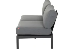 Sale Alvida Zweisitzer rechts, anthrazit/natur, Aluminium/Ranotex/Teak, 84x175x70 cm, inkl. Polster Gartenlounge|Aluminium-Gartenmöbel