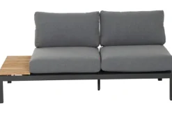 Sale Alvida Zweisitzer rechts, anthrazit/natur, Aluminium/Ranotex/Teak, 84x175x70 cm, inkl. Polster Gartenlounge|Aluminium-Gartenmöbel