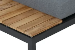 Sale Alvida Zweisitzer rechts, anthrazit/natur, Aluminium/Ranotex/Teak, 84x175x70 cm, inkl. Polster Gartenlounge|Aluminium-Gartenmöbel