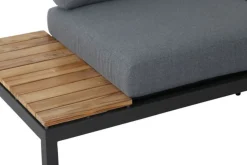 Sale Alvida Zweisitzer rechts, anthrazit/natur, Aluminium/Ranotex/Teak, 84x175x70 cm, inkl. Polster Gartenlounge|Aluminium-Gartenmöbel