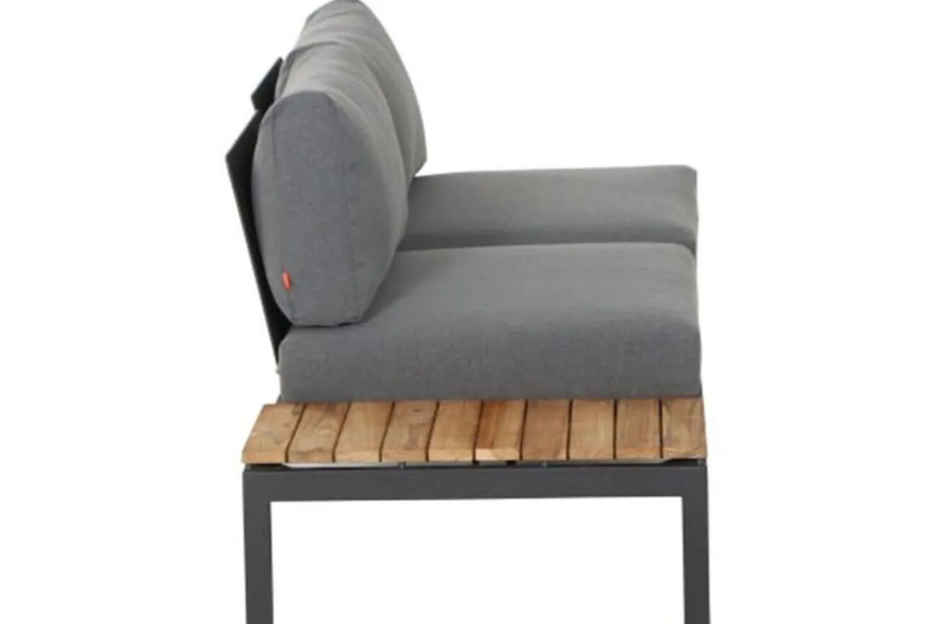 Sale Alvida Zweisitzer rechts, anthrazit/natur, Aluminium/Ranotex/Teak, 84x175x70 cm, inkl. Polster Gartenlounge|Aluminium-Gartenmöbel