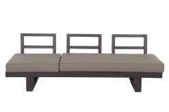 Clearance Avenia Dining-Bank/Liege, anthrazit/taupe meliert, Aluminium, 73x195x70 cm, inkl. Sitz-und Rückenkissen Aluminium-Gartenmöbel|Gartenbänke & Gartensofas