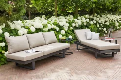 Clearance Avenia Dining-Bank/Liege, anthrazit/taupe meliert, Aluminium, 73x195x70 cm, inkl. Sitz-und Rückenkissen Aluminium-Gartenmöbel|Gartenbänke & Gartensofas