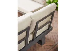 Clearance Avenia Dining-Bank/Liege, anthrazit/taupe meliert, Aluminium, 73x195x70 cm, inkl. Sitz-und Rückenkissen Aluminium-Gartenmöbel|Gartenbänke & Gartensofas