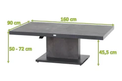 Online Bellani Lifttisch, matt anthrazit/dunkelgrau, Alu/Keramik, 160 x 90 cm, höhenverstellbar Gartentische|Aluminium-Gartenmöbel
