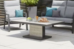 Sale Bellani Lifttisch, matt anthrazit/pine grey, Alu/Keramik, 140 x 85 cm, höhenverstellbar Gartentische|Aluminium-Gartenmöbel