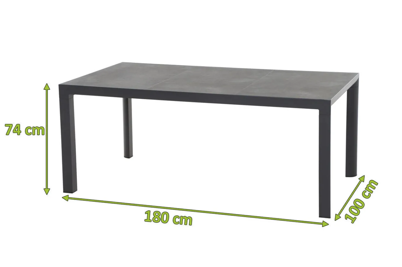 Discount Carlos Esstisch, anthrazit, Alu/Keramik, 180x100 cm, bis zu 6 Personen Gartentische
