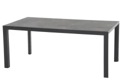 Carlos Garten-Essgruppe mit 6 Klappstühlen, anthrazit/grau, Alu/Textilene, Esstisch mit Keramikplatte 180 x 100 cm Garten-Essgruppen|Aluminium-Gartenmöbel
