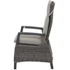 New Corido/Bellani Grau Gartenlounge, charcoal/anthrazit/grau, Alu/Gardino®-Geflecht, Lifttisch 160x90 cm, 6 Dining Move Sessel Polyrattan-Gartenmöbel|Gartenlounge