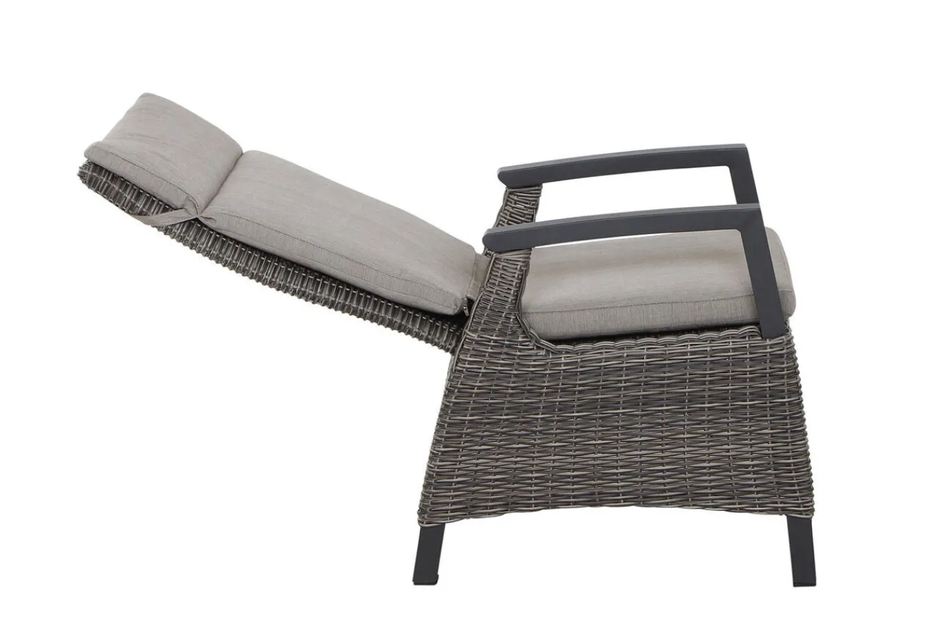 New Corido/Bellani Grau Gartenlounge, charcoal/anthrazit/grau, Alu/Gardino®-Geflecht, Lifttisch 160x90 cm, 6 Dining Move Sessel Polyrattan-Gartenmöbel|Gartenlounge