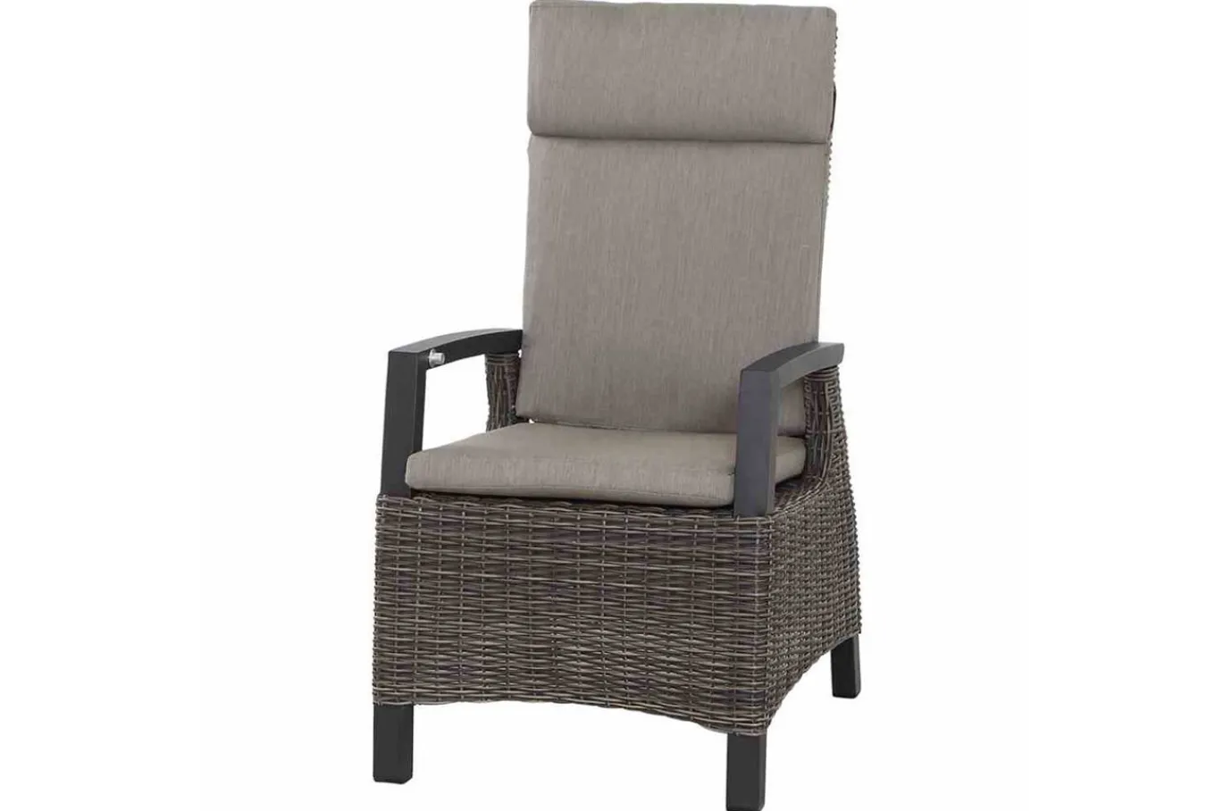 New Corido/Bellani Grau Gartenlounge, charcoal/anthrazit/grau, Alu/Gardino®-Geflecht, Lifttisch 160x90 cm, 6 Dining Move Sessel Polyrattan-Gartenmöbel|Gartenlounge