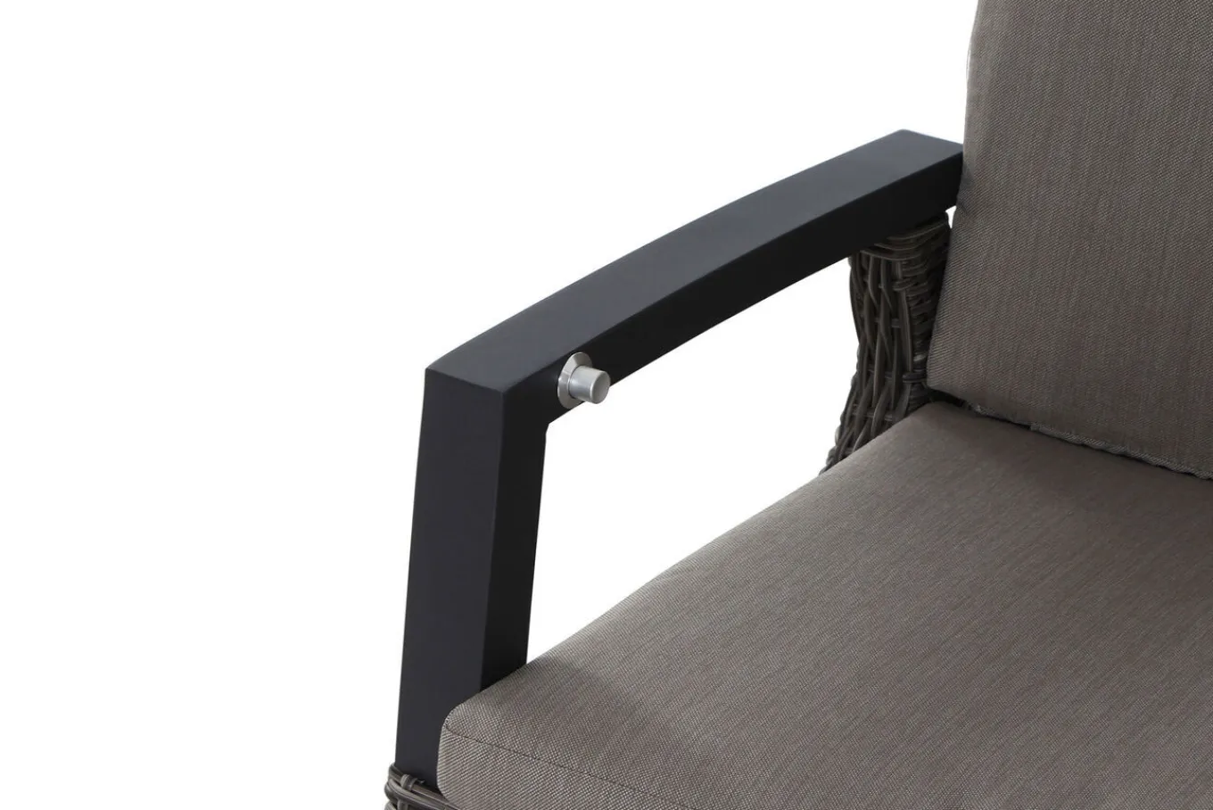 New Corido/Bellani Grau Gartenlounge, charcoal/anthrazit/grau, Alu/Gardino®-Geflecht, Lifttisch 160x90 cm, 6 Dining Move Sessel Polyrattan-Gartenmöbel|Gartenlounge