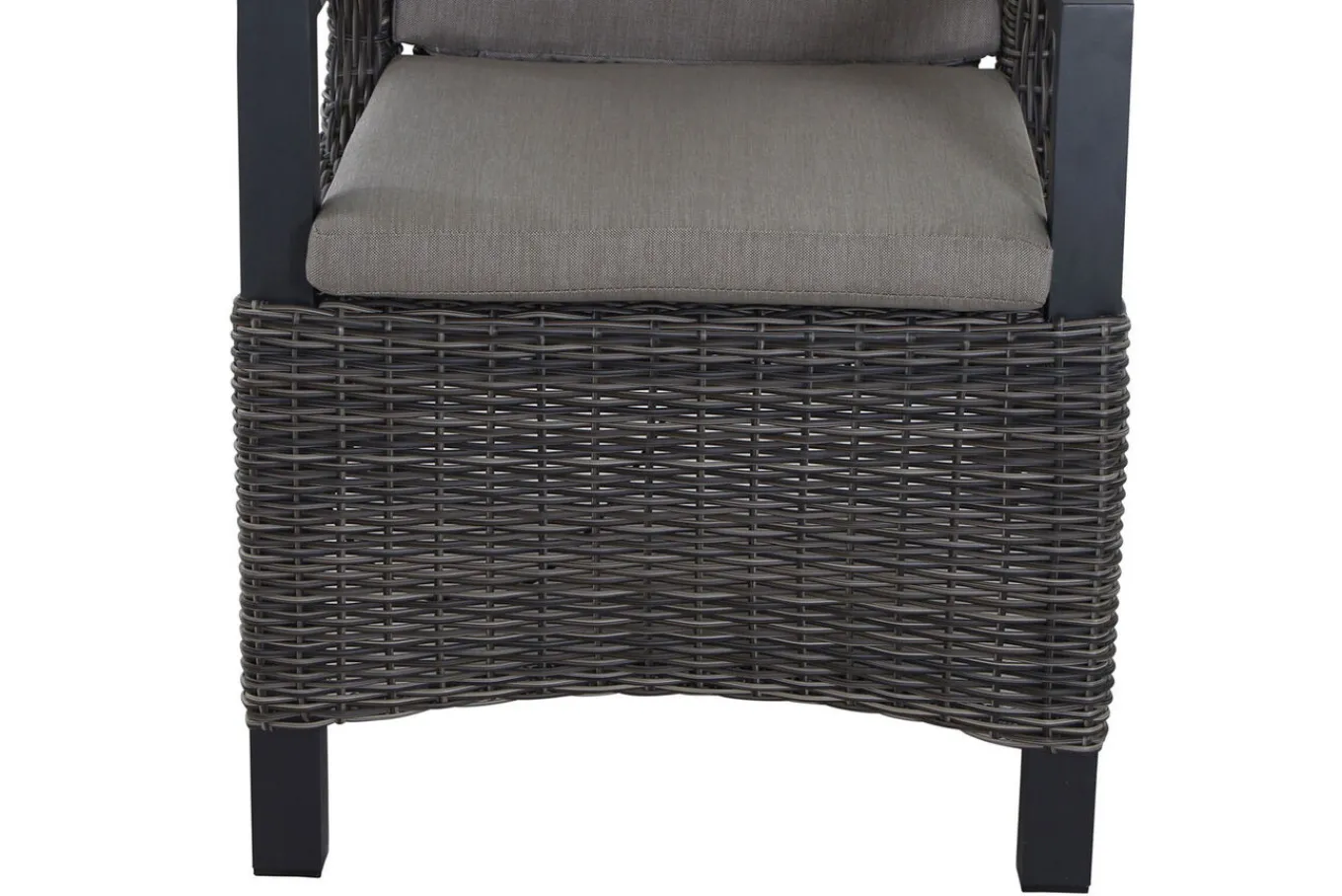 New Corido/Bellani Grau Gartenlounge, charcoal/anthrazit/grau, Alu/Gardino®-Geflecht, Lifttisch 160x90 cm, 6 Dining Move Sessel Polyrattan-Gartenmöbel|Gartenlounge