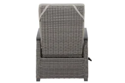 Outlet Corido/Bellani Grau Gartenlounge, charcoal/anthrazit/grau, Alu/Gardino®-Geflecht, Lifttisch 160x90cm, 1x 3-Sitzer, 2x Relaxessel Polyrattan-Gartenmöbel|Gartenlounge