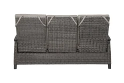Outlet Corido/Bellani Grau Gartenlounge, charcoal/anthrazit/grau, Alu/Gardino®-Geflecht, Lifttisch 160x90cm, 1x 3-Sitzer, 2x Relaxessel Polyrattan-Gartenmöbel|Gartenlounge