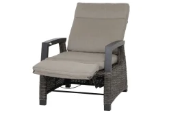 Outlet Corido/Bellani Grau Gartenlounge, charcoal/anthrazit/grau, Alu/Gardino®-Geflecht, Lifttisch 160x90cm, 1x 3-Sitzer, 2x Relaxessel Polyrattan-Gartenmöbel|Gartenlounge
