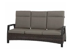 Outlet Corido/Bellani Grau Gartenlounge, charcoal/anthrazit/grau, Alu/Gardino®-Geflecht, Lifttisch 160x90cm, 1x 3-Sitzer, 2x Relaxessel Polyrattan-Gartenmöbel|Gartenlounge