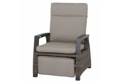 Outlet Corido/Bellani Grau Gartenlounge, charcoal/anthrazit/grau, Alu/Gardino®-Geflecht, Lifttisch 160x90cm, 1x 3-Sitzer, 2x Relaxessel Polyrattan-Gartenmöbel|Gartenlounge
