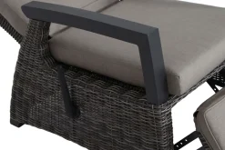 Outlet Corido/Bellani Grau Gartenlounge, charcoal/anthrazit/grau, Alu/Gardino®-Geflecht, Lifttisch 160x90cm, 1x 3-Sitzer, 2x Relaxessel Polyrattan-Gartenmöbel|Gartenlounge