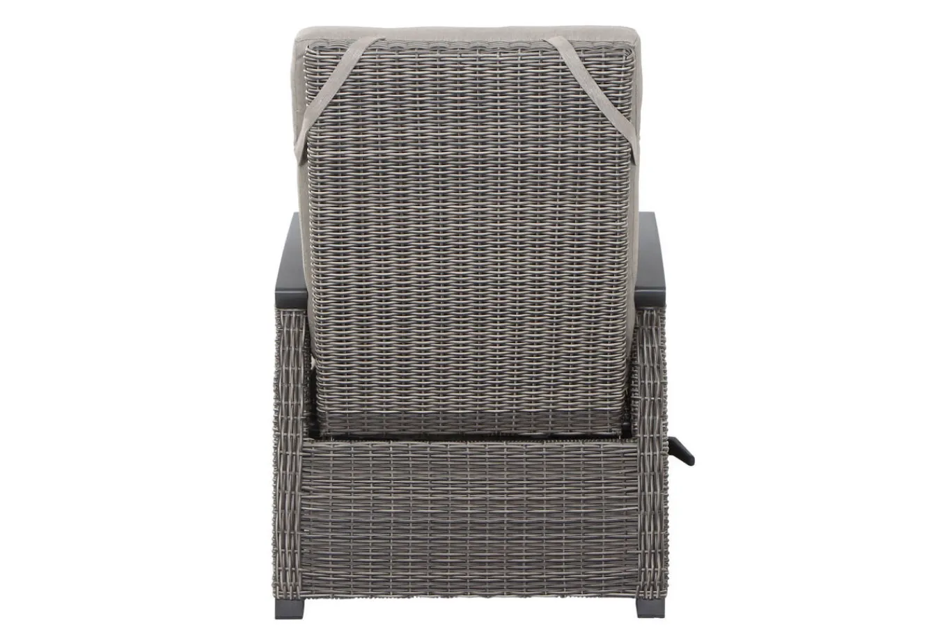 Clearance Corido/Bellani Grau Gartenlounge, charcoal/anthrazit/grau, Alu/Gardino®-Geflecht, Lifttisch 140x85 cm, 4 Relaxsessel Polyrattan-Gartenmöbel|Gartenlounge