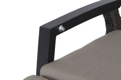 Clearance Corido/Bellani Grau Gartenlounge, charcoal/anthrazit/grau, Alu/Gardino®-Geflecht, Lifttisch 140x85 cm, 4 Relaxsessel Polyrattan-Gartenmöbel|Gartenlounge