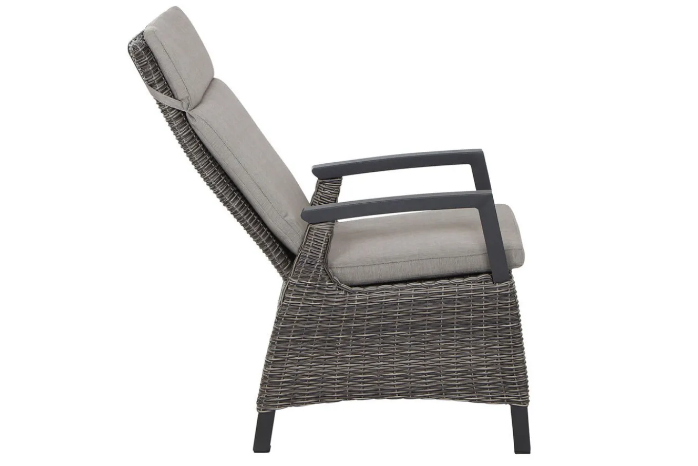 Clearance Corido/Bellani Grau Gartenlounge, charcoal/anthrazit/grau, Alu/Gardino®-Geflecht, Lifttisch 140x85 cm, 4 Dining Move Sessel Polyrattan-Gartenmöbel|Gartenlounge