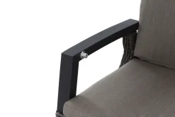 Clearance Corido/Bellani Grau Gartenlounge, charcoal/anthrazit/grau, Alu/Gardino®-Geflecht, Lifttisch 140x85 cm, 4 Dining Move Sessel Polyrattan-Gartenmöbel|Gartenlounge