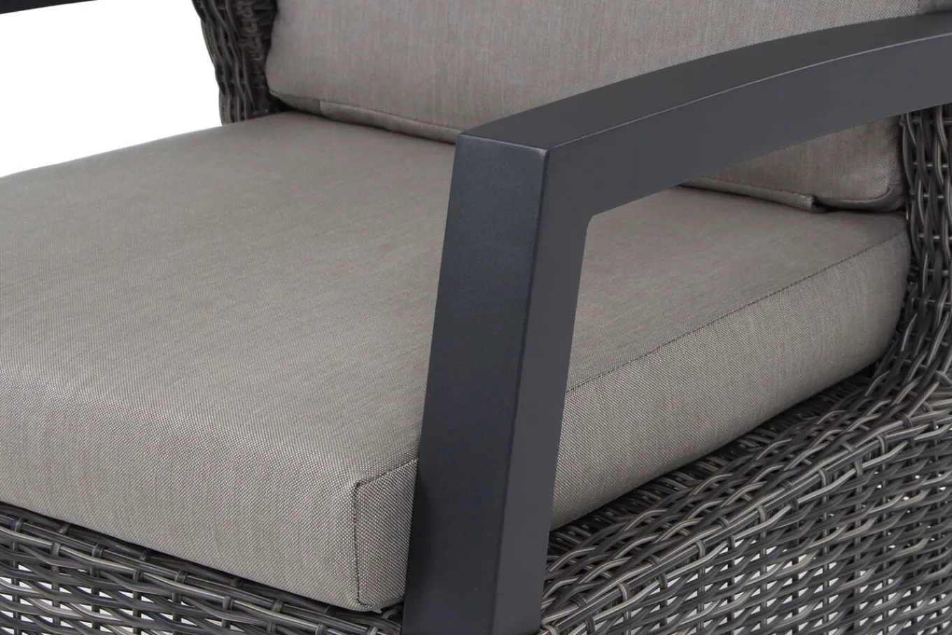 Clearance Corido/Bellani Grau Gartenlounge, charcoal/anthrazit/grau, Alu/Gardino®-Geflecht, Lifttisch 140x85 cm, 4 Loungesessel Gartenlounge