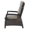 Corido/Bellani Grau Gartenlounge, charcoal/anthrazit/grau, Alu/Gardino®-Geflecht, Lifttisch 160x90cm, 1x 3-Sitzer, 2x Loungesessel Polyrattan-Gartenmöbel|Gartenlounge