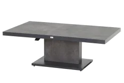 Corido/Bellani Grau Gartenlounge, charcoal/anthrazit/grau, Alu/Gardino®-Geflecht, Lifttisch 160x90cm, 1x 3-Sitzer, 2x Loungesessel Polyrattan-Gartenmöbel|Gartenlounge