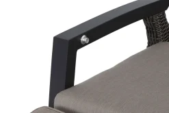 Best Corido/Bellani Grau Gartenlounge, charcoal/anthrazit/grau, Alu/Gardino®-Geflecht, Lifttisch 160x90 cm, 6 Relaxsessel Polyrattan-Gartenmöbel|Gartenlounge